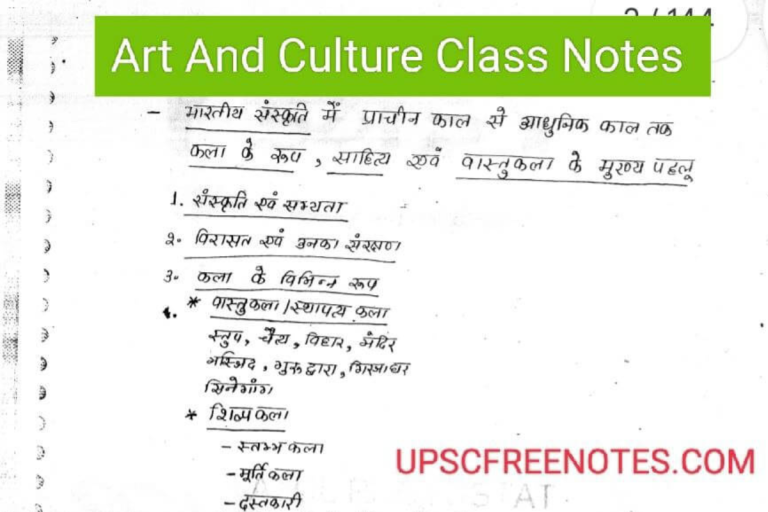 Vision IAS Art And Culture Notes PDF In Hindi